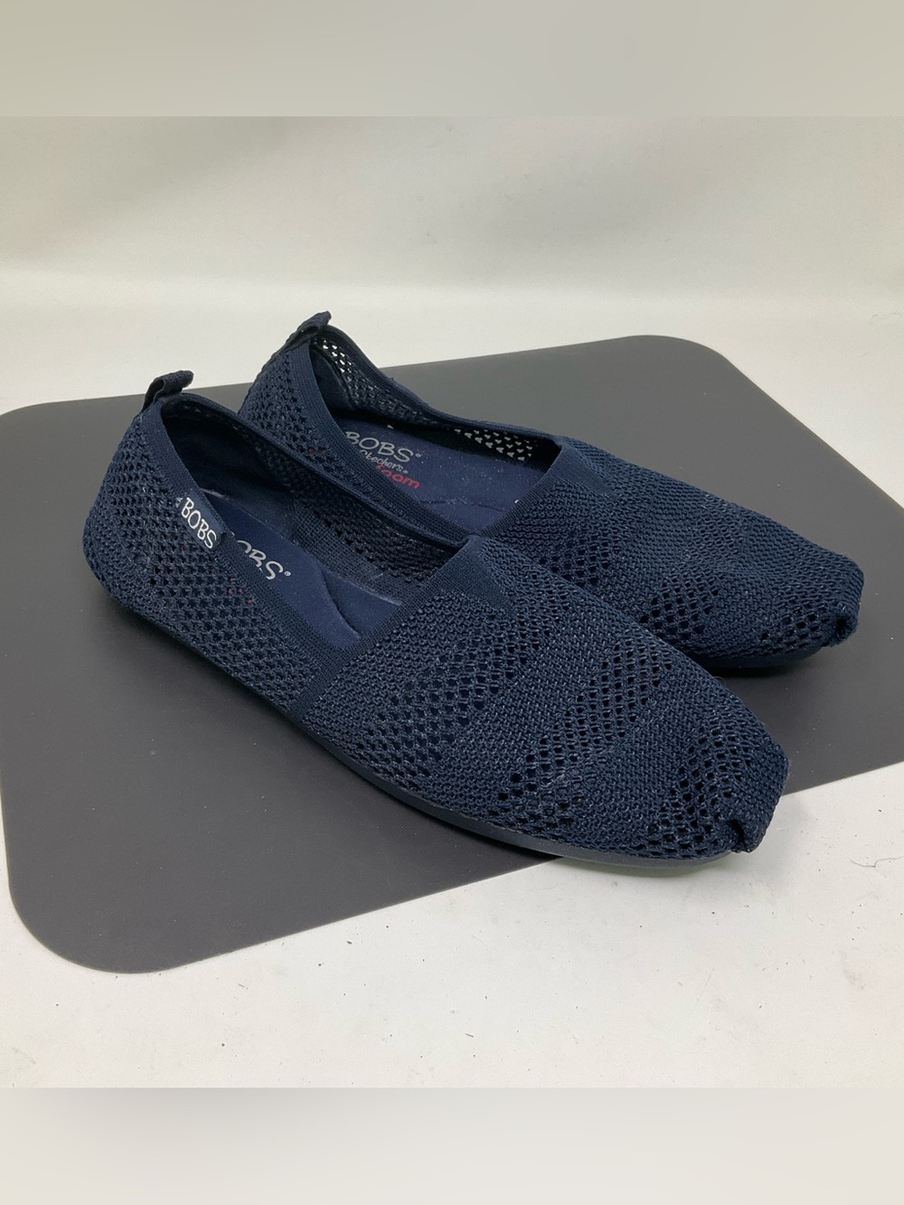 Skechers BOBS Plush Twiggy Womens Slip On Flats Navy 8.5 33406 navy
